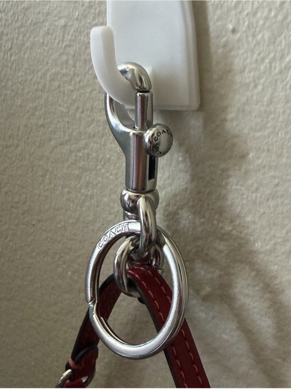 Red Bag Charm Coach Keychain - Picture 4 of 12